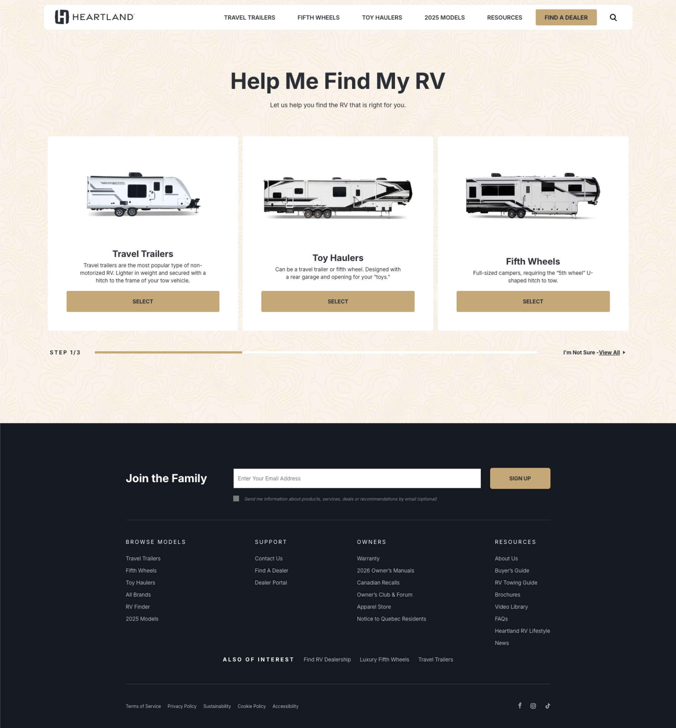 RV selector